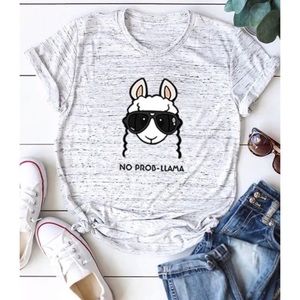 PLUS size grey no prob llama shirt